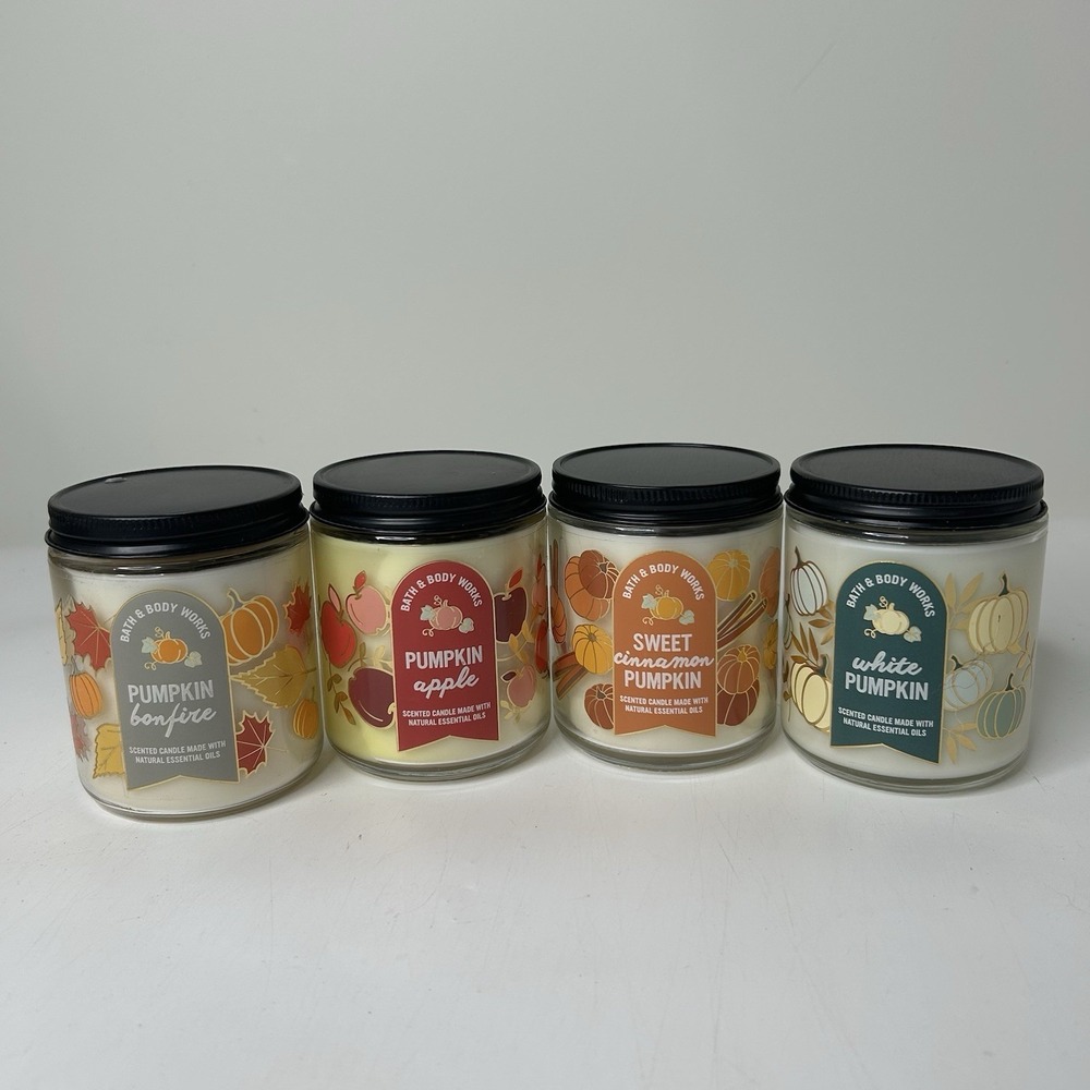 Bath & Body Works Candies 7oz Pumpkin Scented Fall Autumn Lot Of 4